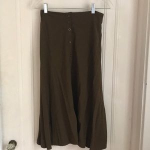 Olive green midi skirt forever 21 small